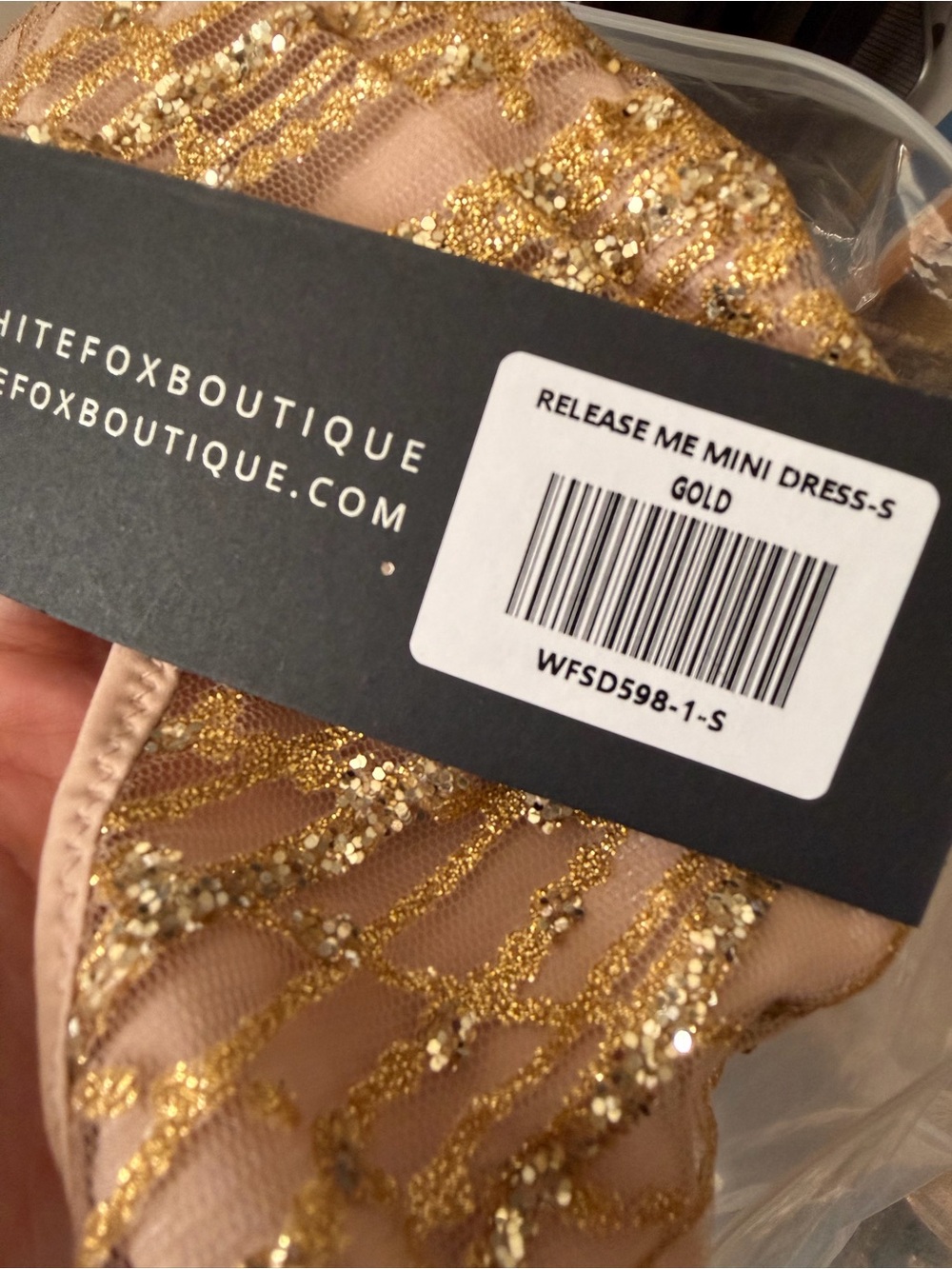 White Fox Boutique Release Me Mini Gold Dress - Picture 3 of 3